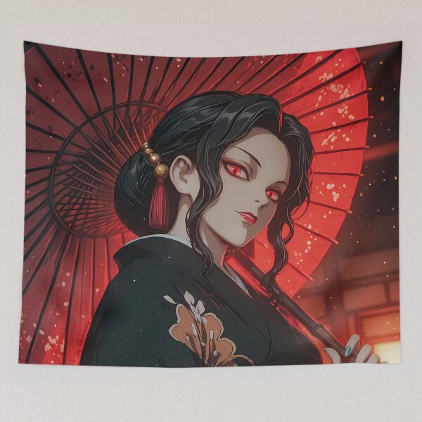 Item preview, Muzan Kibutsuji Demon Slayer Scarlet Umbrella Elegance designed and sold by SuperTeamCanada.