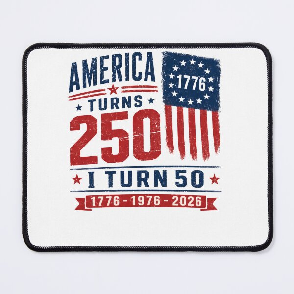 Item preview, America Turns 250 I Turn 50 1776 1976 2026 Patriotic American 50th Birthday Celebration designed and sold by HumansStuck12.