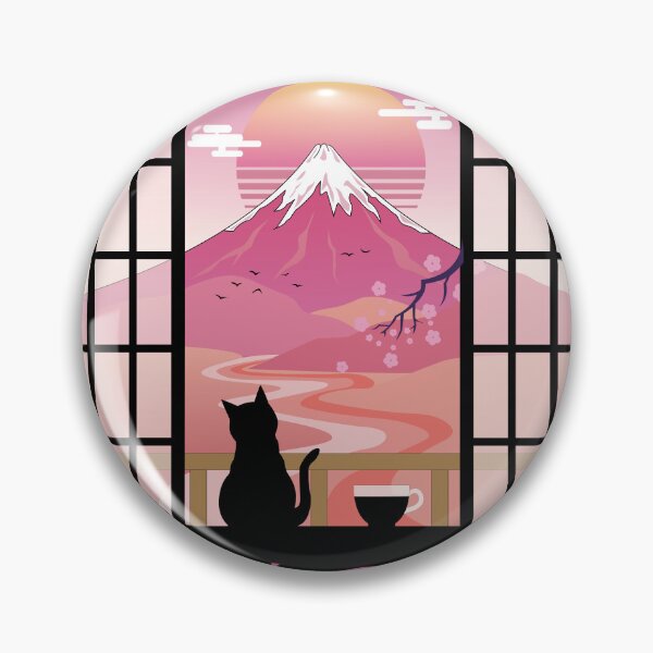 Item preview, Cat Watching Mount Fuji at Sunset designed and sold by Zitro Design Studio.