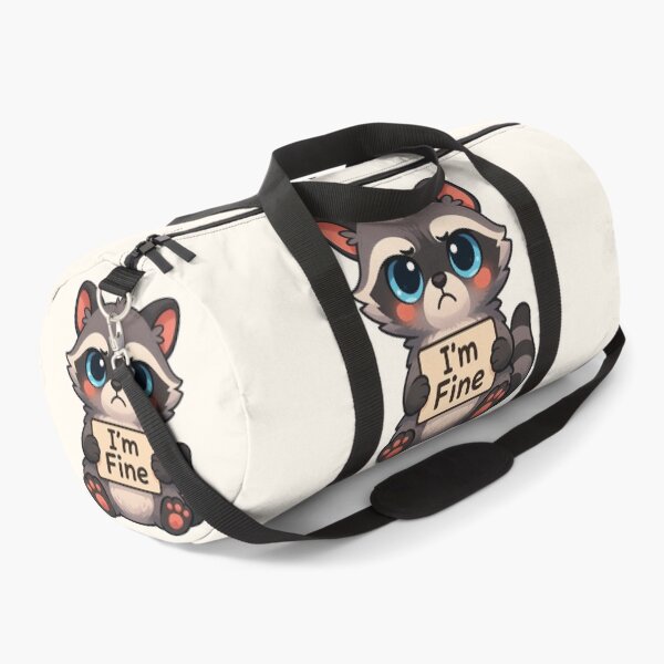 Item preview, Cute I'm Fine Raccoon Funny Mental Health Humor Design designed and sold by SweetLilith.