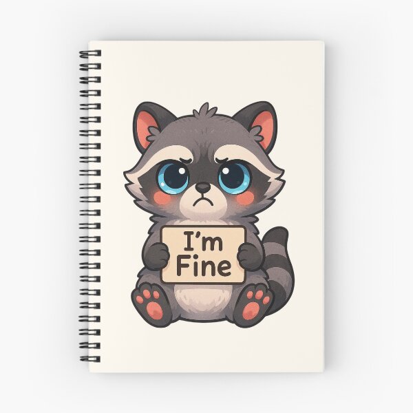 Item preview, Cute I'm Fine Raccoon Funny Mental Health Humor Design designed and sold by SweetLilith.
