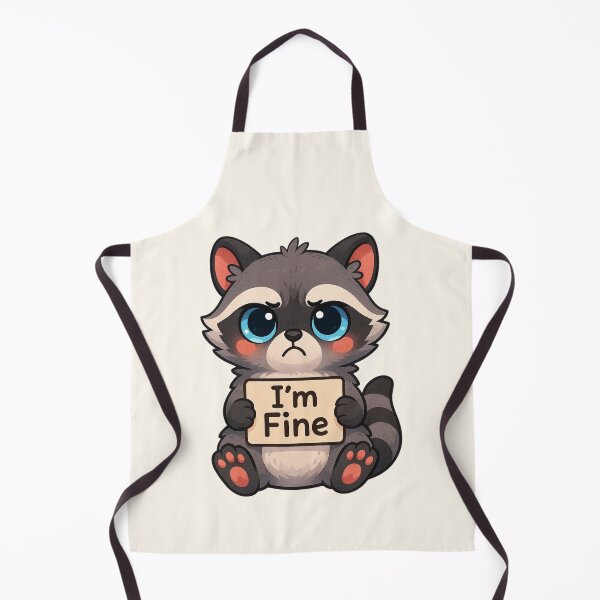Item preview, Cute I'm Fine Raccoon Funny Mental Health Humor Design designed and sold by SweetLilith.