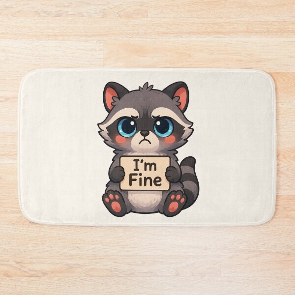 Item preview, Cute I'm Fine Raccoon Funny Mental Health Humor Design designed and sold by SweetLilith.