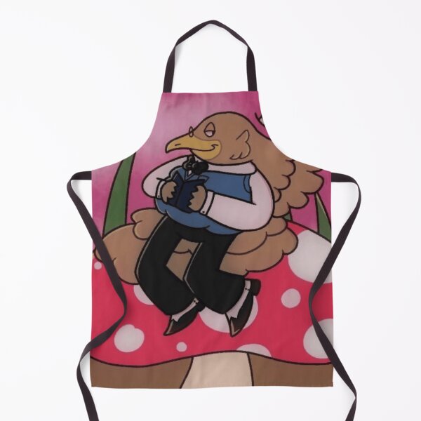 Item preview, Vintage Bird Gentleman Reading on Mushroom Cottagecore Art designed and sold by Fern-Finch.