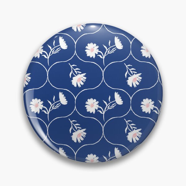 Item preview, Dahlia Daisy Ogee Blue and white designed and sold by Dally-Dabble.