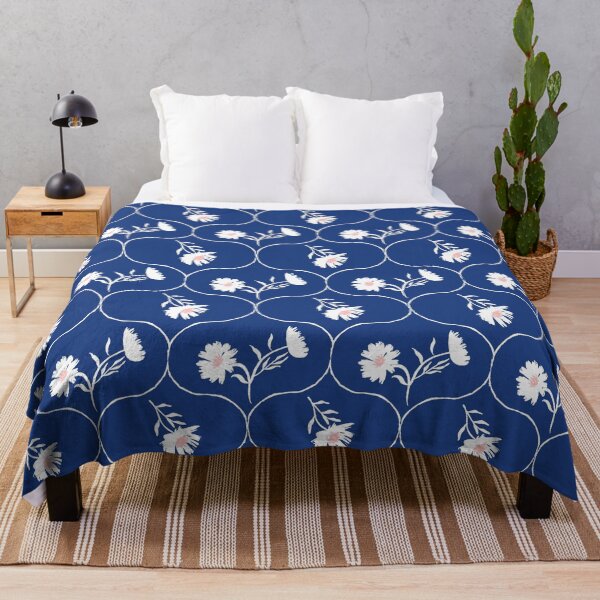Item preview, Dahlia Daisy Ogee Blue and white designed and sold by Dally-Dabble.