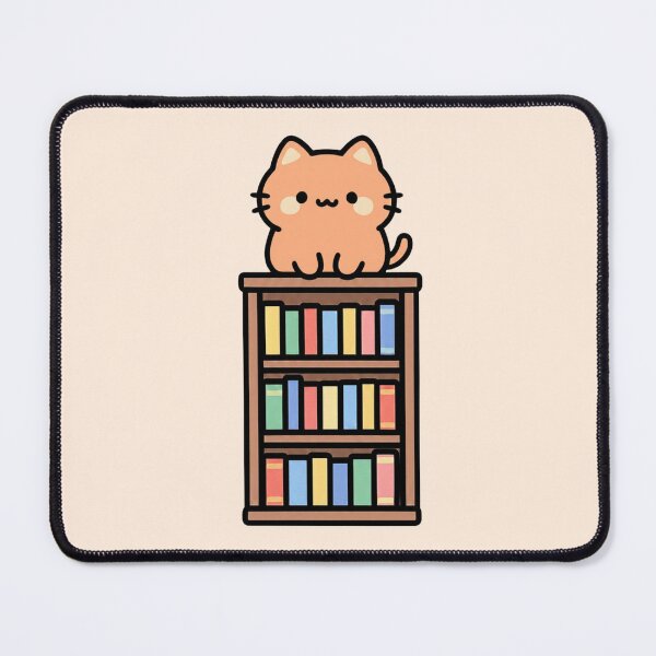 Item preview, Cat on Bookshelf designed and sold by bubblyrainbow.