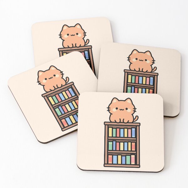 Item preview, Cat on Bookshelf designed and sold by bubblyrainbow.