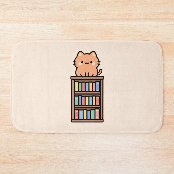 Item preview, Cat on Bookshelf designed and sold by bubblyrainbow.
