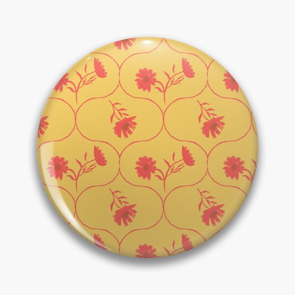 Item preview, Dahlia Daisy Ogee Yellow and Red designed and sold by Dally-Dabble.