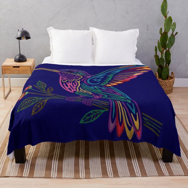 Item preview, Colorful Hummingbird on Branch – Red Gold Green Line Art designed and sold by digitalbob60.