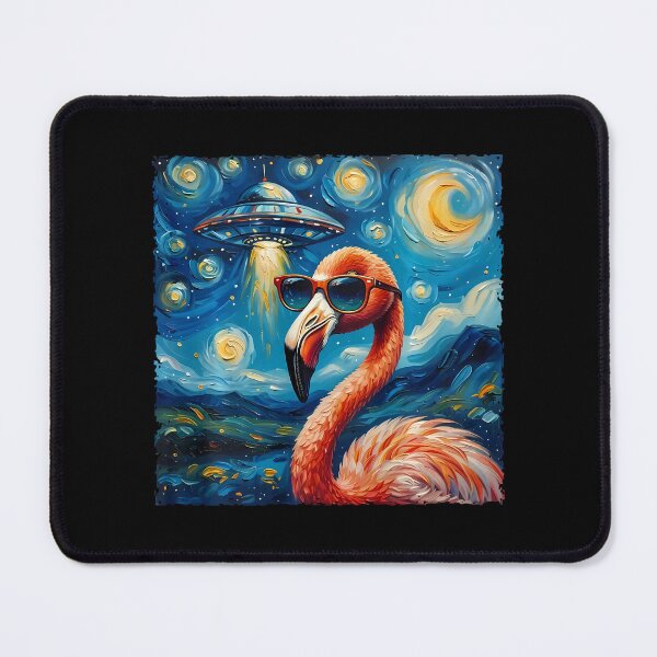 Item preview, Flamingo Van Gogh Style The Starry Night Alien UFO designed and sold by Littermin.