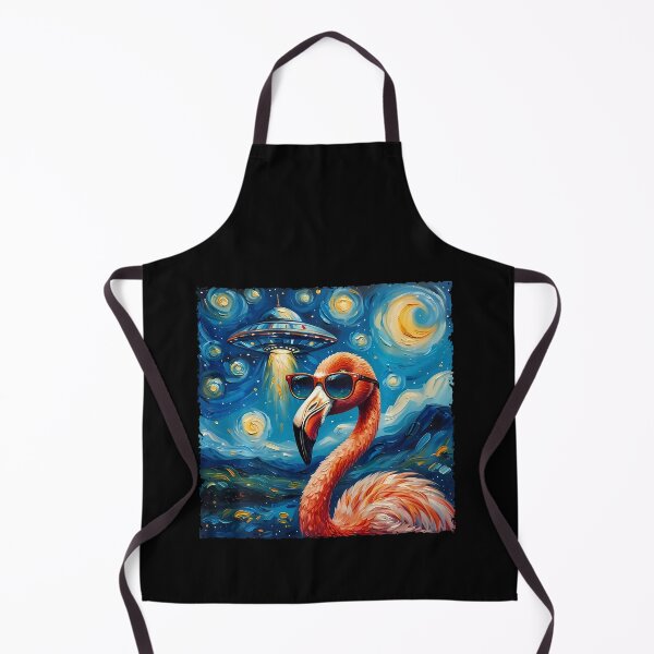 Item preview, Flamingo Van Gogh Style The Starry Night Alien UFO designed and sold by Littermin.