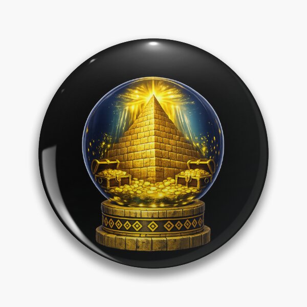 Item preview, Pyramid in Crystal Ball — Egyptian Gold Mystical Ancient Art designed and sold by ArtoryWorks.