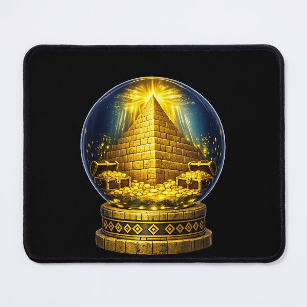 Item preview, Pyramid in Crystal Ball — Egyptian Gold Mystical Ancient Art designed and sold by ArtoryWorks.