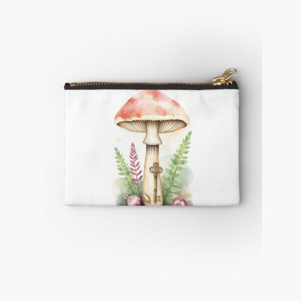Item preview, Watercolor Mushroom with Vintage Key and Flowers designed and sold by Vida e Arte.