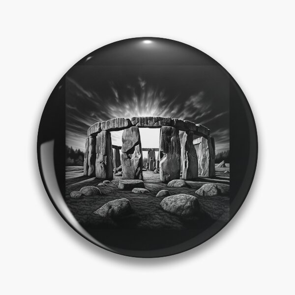Item preview, Black and White Stonehenge Ancient Monument Art designed and sold by inkoutninja.