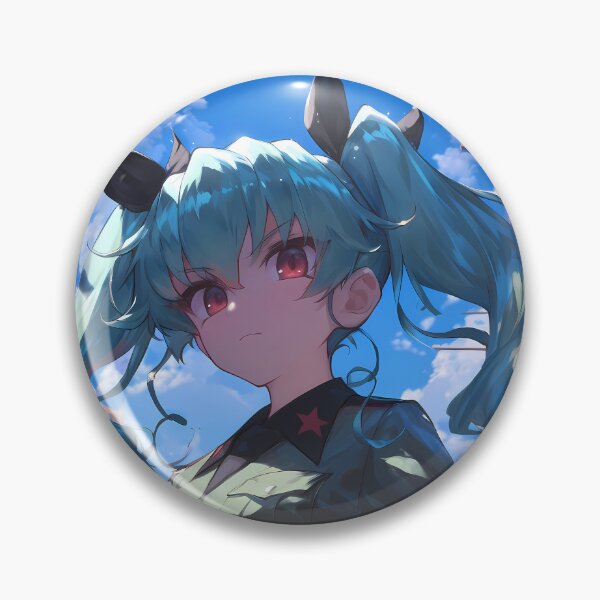 Item preview, Anchovy Girls Und Panzer Teal Twintails Bold City Sky Stance designed and sold by riadjamai.