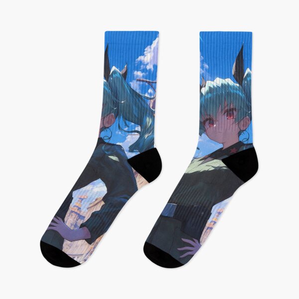 Item preview, Anchovy Girls Und Panzer Teal Twintails Bold City Sky Stance designed and sold by riadjamai.
