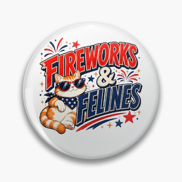 Item preview, Fireworks & Felines Funny Patriotic Cat Design designed and sold by RexNoise.