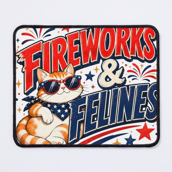 Item preview, Fireworks & Felines Funny Patriotic Cat Design designed and sold by RexNoise.