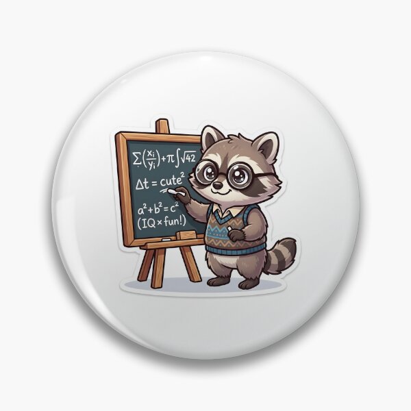 Item preview, Funny Math Major Raccoon Chalkboard Equation Pun Sticker designed and sold by yanejoy.