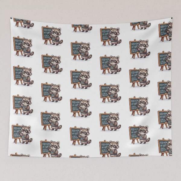 Item preview, Funny Math Major Raccoon Chalkboard Equation Pun Sticker designed and sold by yanejoy.