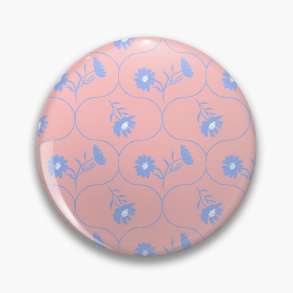Item preview, Dahlia Daisy Ogee Blush Pink and Light Blue designed and sold by Dally-Dabble.