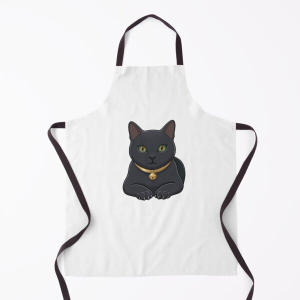 Item preview, Cute Black Cat with Green Eyes and Gold Collar Bell designed and sold by Northern Glow Art.