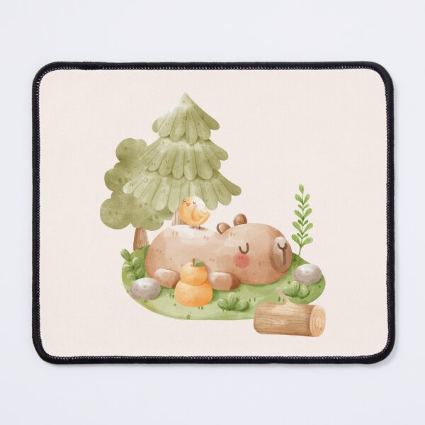 Item preview, Sleeping Woodland Capybara Animal Print, Soft Pastel Watercolours, Gifts for Animal Lovers designed and sold by SpringTeaDesigns.