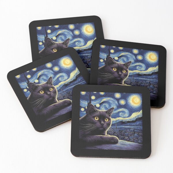 Item preview, Starry Night Cat Design - Van Gogh designed and sold by Littermin.