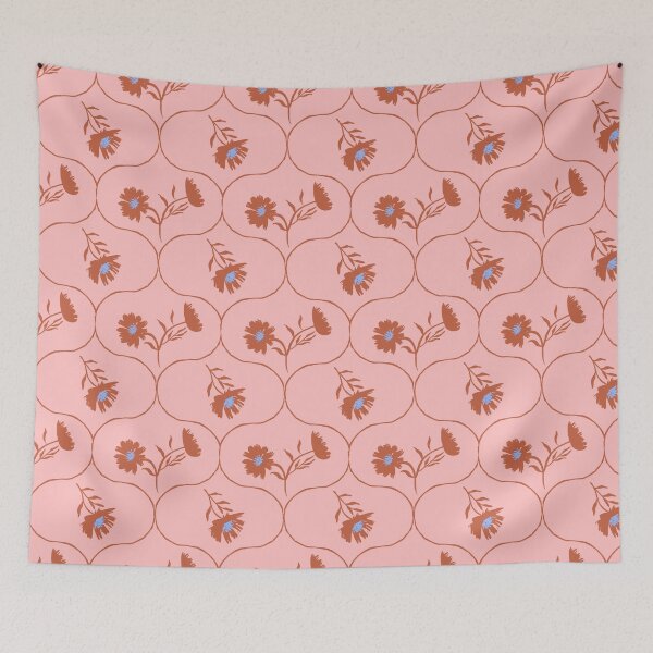 Item preview, Dahlia Daisy Ogee Blush Pink and Rust designed and sold by Dally-Dabble.