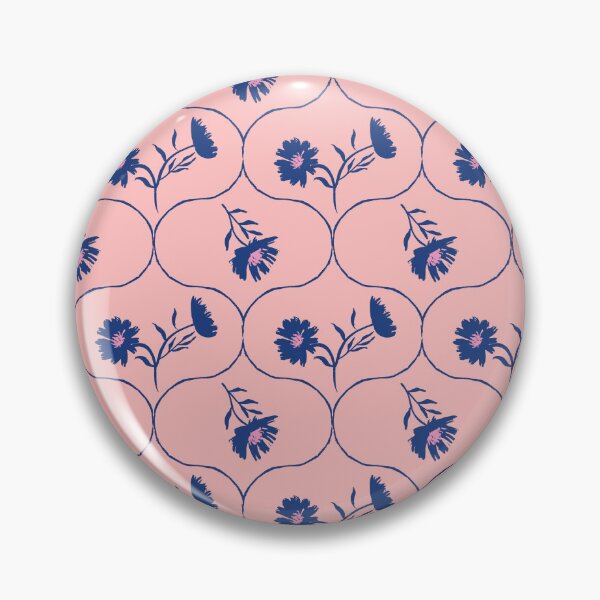 Item preview, Dahlia Daisy Ogee Blush Pink and Blue designed and sold by Dally-Dabble.