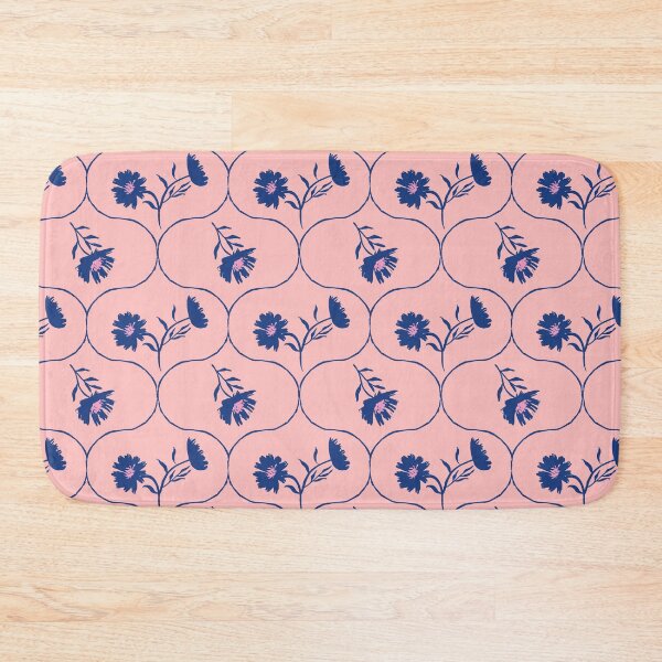 Item preview, Dahlia Daisy Ogee Blush Pink and Blue designed and sold by Dally-Dabble.