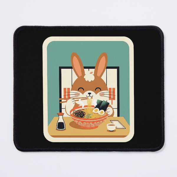 Item preview, Happy Bunny Enjoying Ramen in Cozy Japanese Dinner designed and sold by JordynLadukeg65.