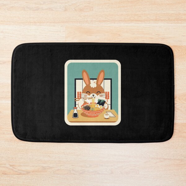 Item preview, Happy Bunny Enjoying Ramen in Cozy Japanese Dinner designed and sold by JordynLadukeg65.