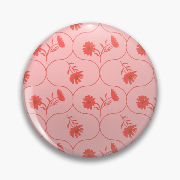 Item preview, Dahlia Daisy Ogee Blush Pink and Red designed and sold by Dally-Dabble.