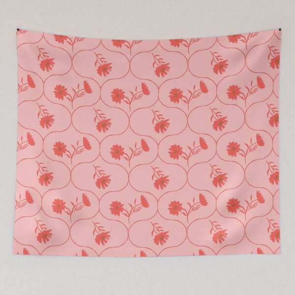 Item preview, Dahlia Daisy Ogee Rosa Rubor y Rojo designed and sold by Dally-Dabble.