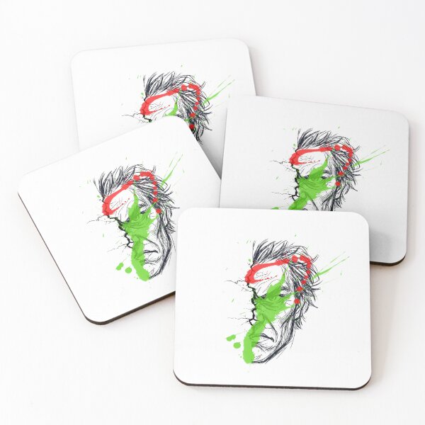 Item preview, Abstract Sketch Face Neon Green Red Paint Pop Art designed and sold by rich-moda.