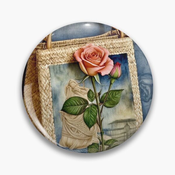 Item preview, Still Life with A Straw Bag and a Rose designed and sold by ©Janis Zroback.