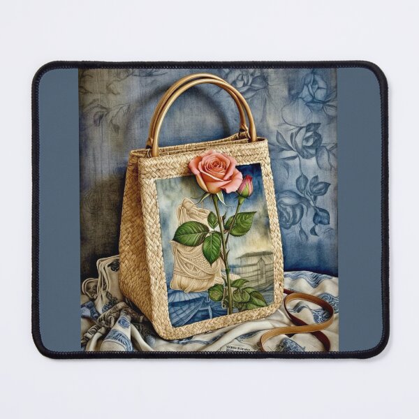 Item preview, Still Life with A Straw Bag and a Rose designed and sold by ©Janis Zroback.