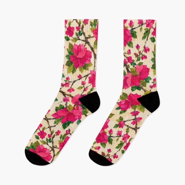 Item preview, Romantic Pink Bougainvillea Floral Pattern, Seamless Tropical Flower Collage, Botanical Garden Print, Bright Pink Floral Design designed and sold by SWSandraWechner.