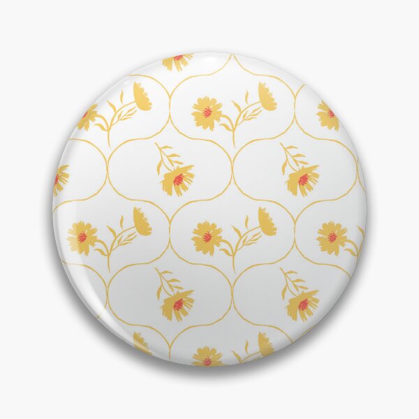 Item preview, Dahlia Daisy Ogee white and yellow designed and sold by Dally-Dabble.
