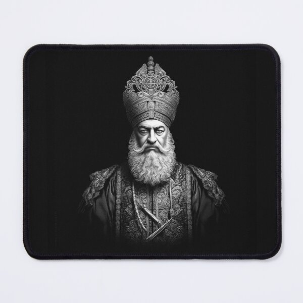 Item preview, Black and White Ornate King Portrait Art designed and sold by inkoutninja.