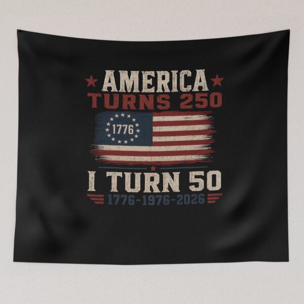 Item preview, America Turns 250 I Turn 50 1776-1976-2026 Patriotic American 50th Birthday designed and sold by HumansStuck12.