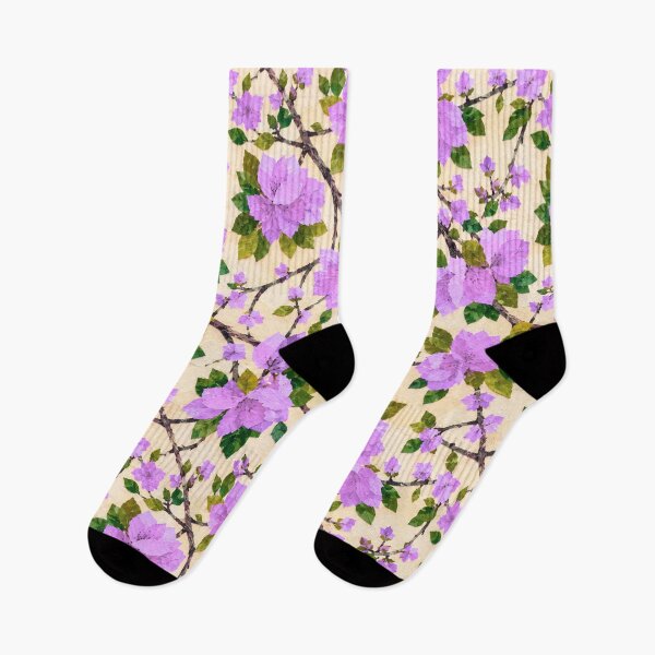 Item preview, Romantic Purple Bougainvillea Floral Pattern, Seamless Tropical Flower Collage, Botanical Garden Print, Bright Pink Floral Design designed and sold by SWSandraWechner.