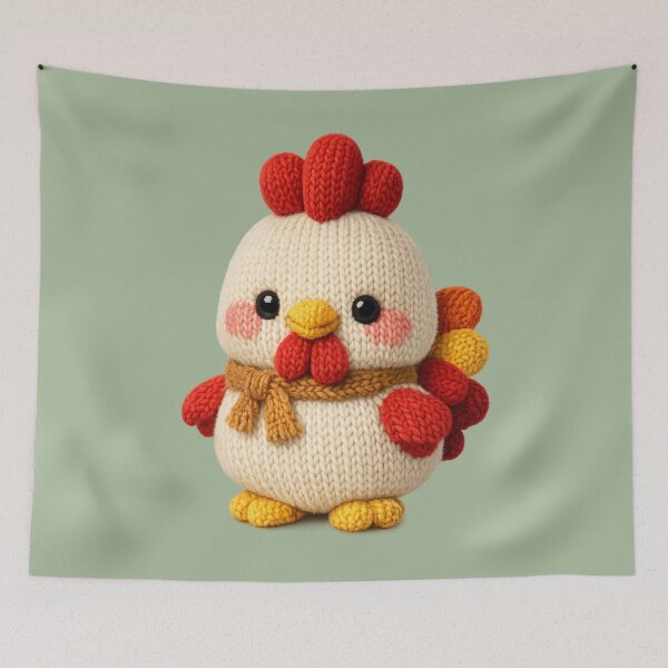 Item preview, Cute Knitted Year Of The Rooster | Kawaii 3D Chinese New Year Zodiac Art designed and sold by Moons Studio.
