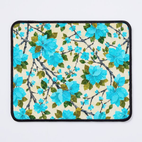 Item preview, Romantic Blue Bougainvillea Floral Pattern, Seamless Tropical Flower Collage, Botanical Garden Print, Bright Pink Floral Design designed and sold by SWSandraWechner.