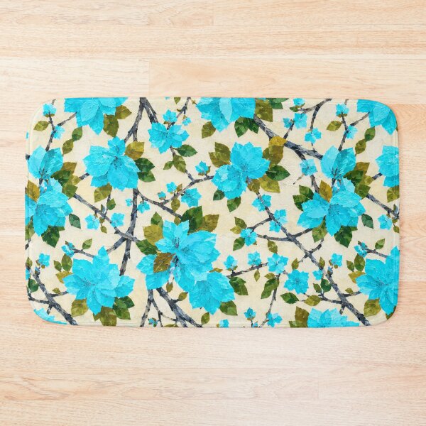 Item preview, Romantic Blue Bougainvillea Floral Pattern, Seamless Tropical Flower Collage, Botanical Garden Print, Bright Pink Floral Design designed and sold by SWSandraWechner.