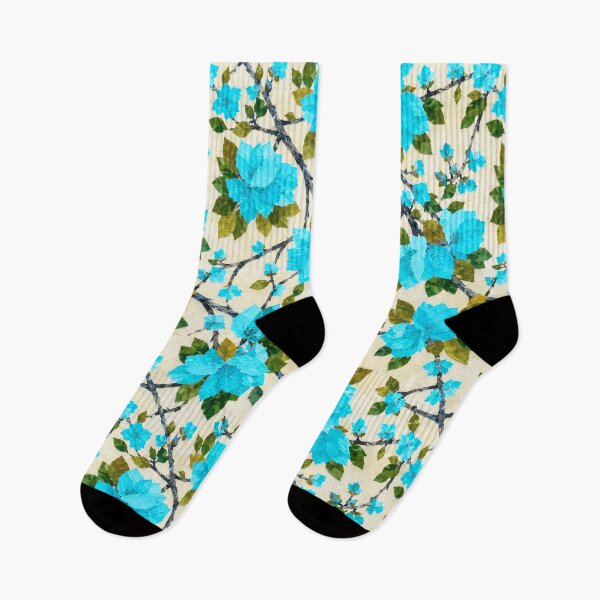 Item preview, Romantic Blue Bougainvillea Floral Pattern, Seamless Tropical Flower Collage, Botanical Garden Print, Bright Pink Floral Design designed and sold by SWSandraWechner.